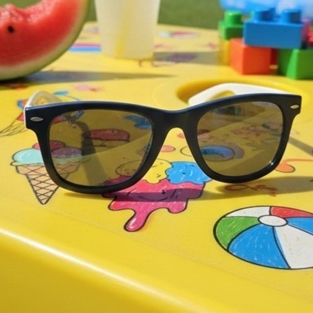 Carter's Kids Wayfarer Sunglasses, Navy Blue White Two Tone Shades UV Protection